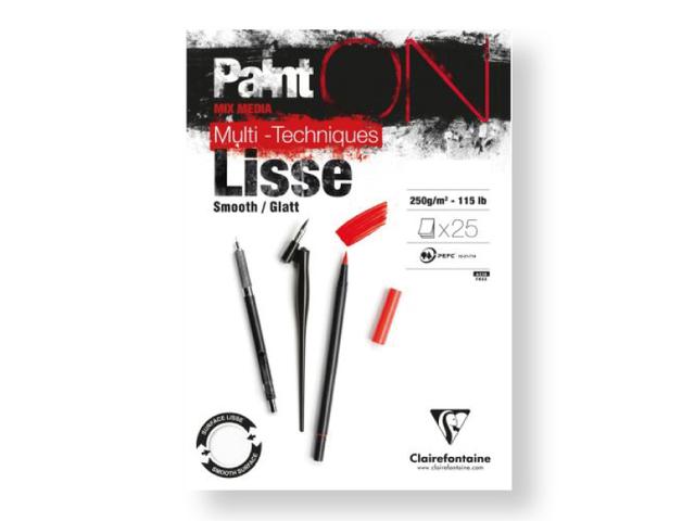 CLAIREFONTAINE PAINT-ON A5 LISSE 250GR BLOCK 25BL
 1