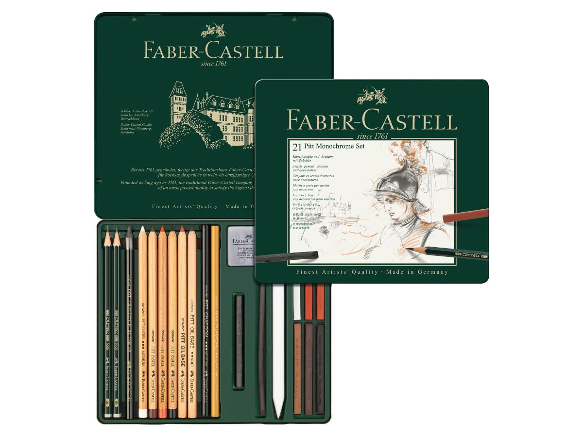 FABER CASTELL PITT MONOCHROME SET 21-TEILIG FC-112976 1