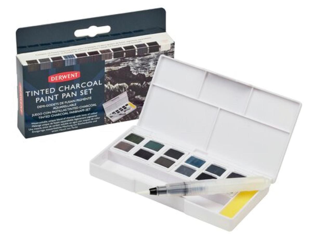 DERWENT TINTED CHARCOAL PAINT PAN 12ER SET 1