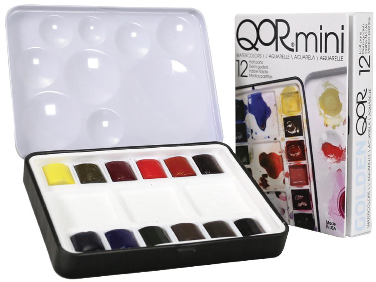 GOLDEN QOR WATERCOLOUR MINI SET 12 X HALBE NÄPF. 1