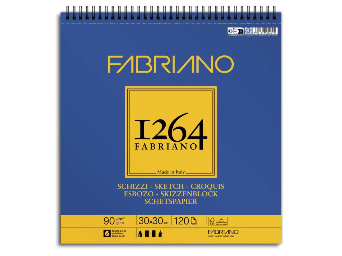 FABRIANO 1264 SKIZZENPAPIER 30X30 90GR BLOCK 1