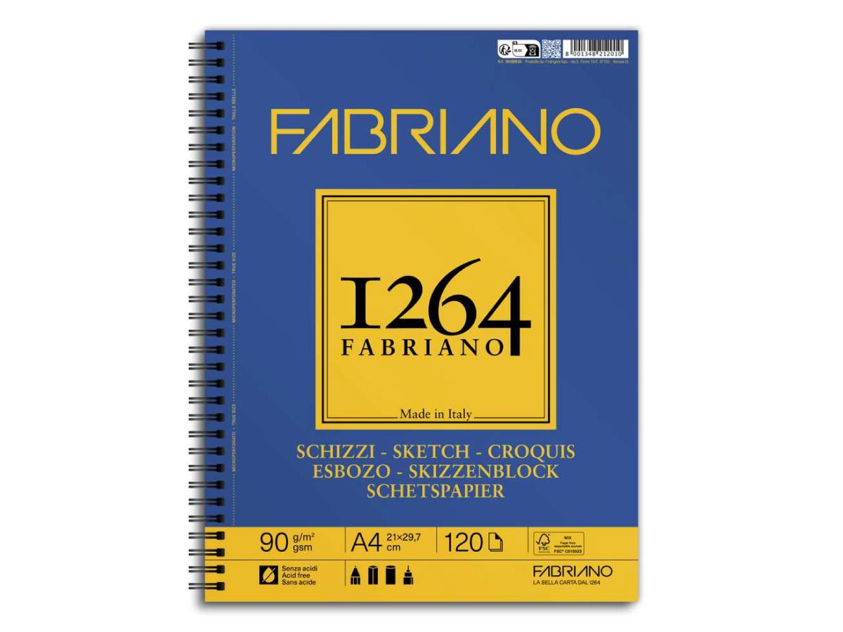 FABRIANO 1264 SKIZZENPAPIER A4 90GR BLOCK PORTRÄT
 1