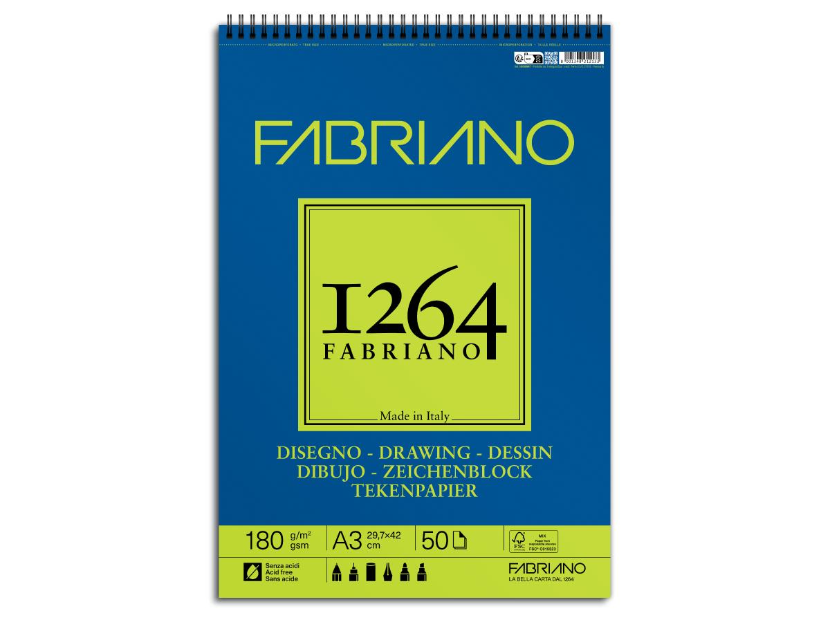 FABRIANO 1264 ZEICHENPAPIER A3 180GR BLOCK
 1
