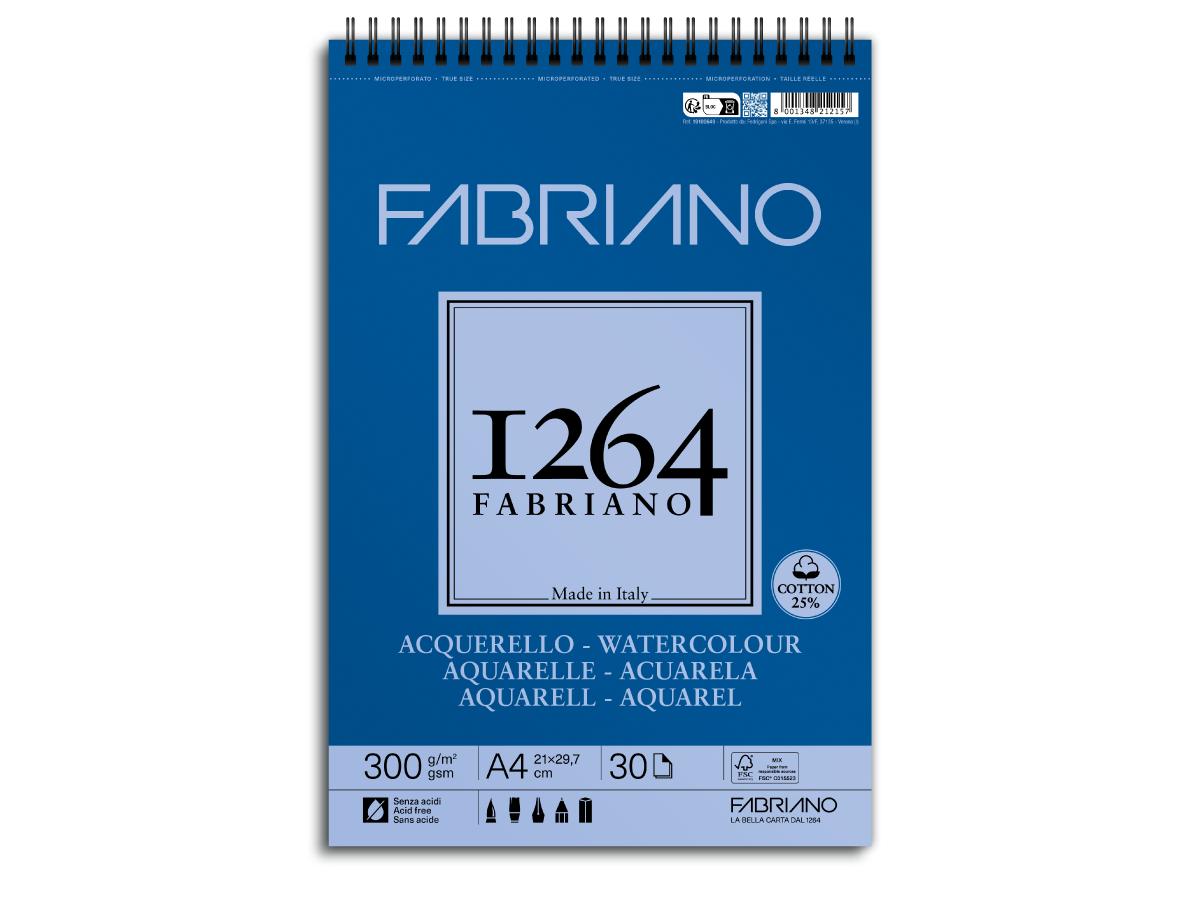 FABRIANO 1264 AQUARELLPAPIER A4 300GR BLOCK 1