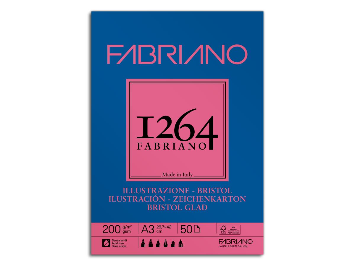 FABRIANO 1264 BRISTOL ZEICHENKARTON A3 200GR BLOCK 1