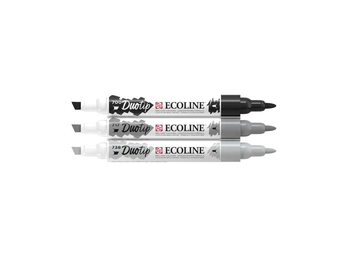 TALENS ECOLINE DUOTIP MARKER SET SCHWARZ UND GRAU 3 STÜCK 1