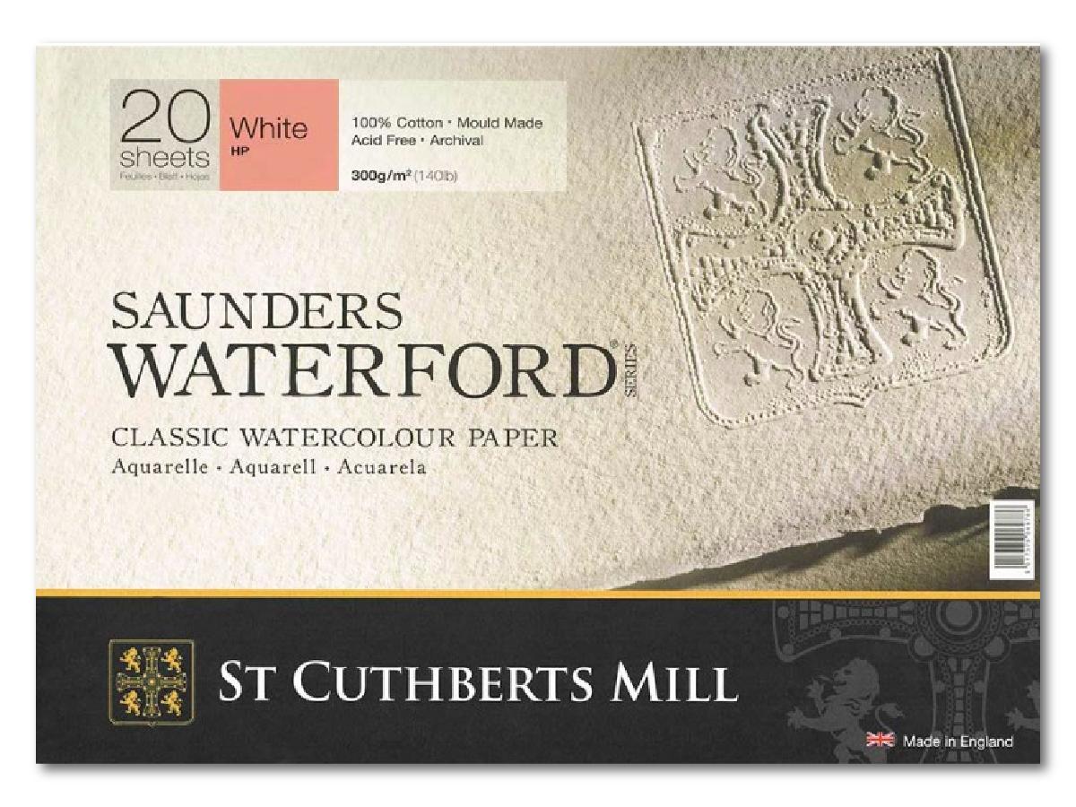 SAUNDERS WATERFORD GLATT AQUARELLPAPIER 41X31CM 300GRAMM 20 BLATT BLOCK 1