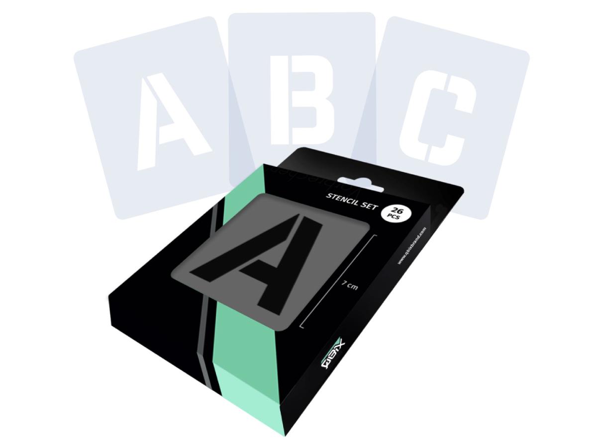 QBIX SCHABLONEN ALPHABET SET 26 STÜCK 7CM SAN SERIF 1