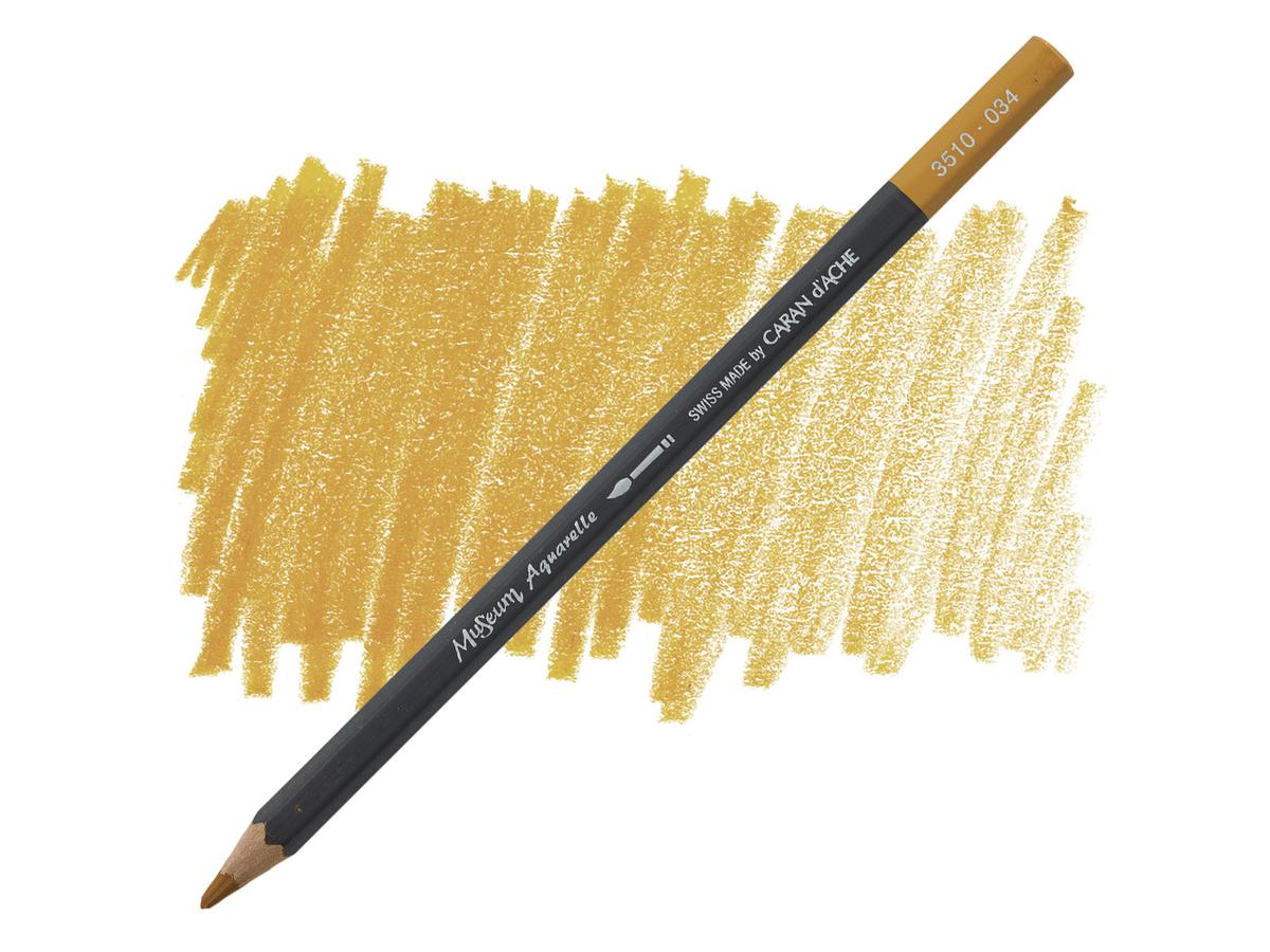 CARAN D'ACHE MUSEUM AQUARELLSTIFT 034 GELBOCKER
 1