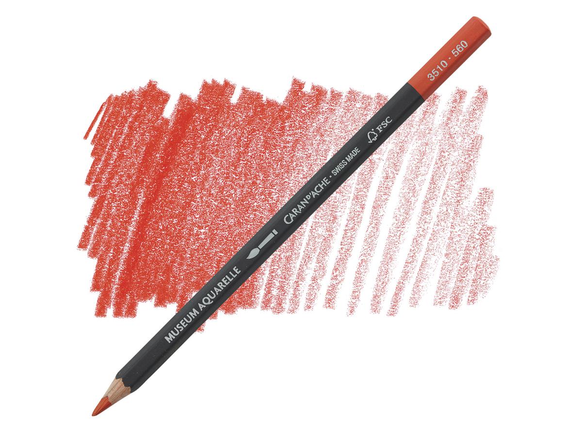 CARAN D'ACHE MUSEUM AQUARELLSTIFT 560 HELLKADMIUMROT
 1