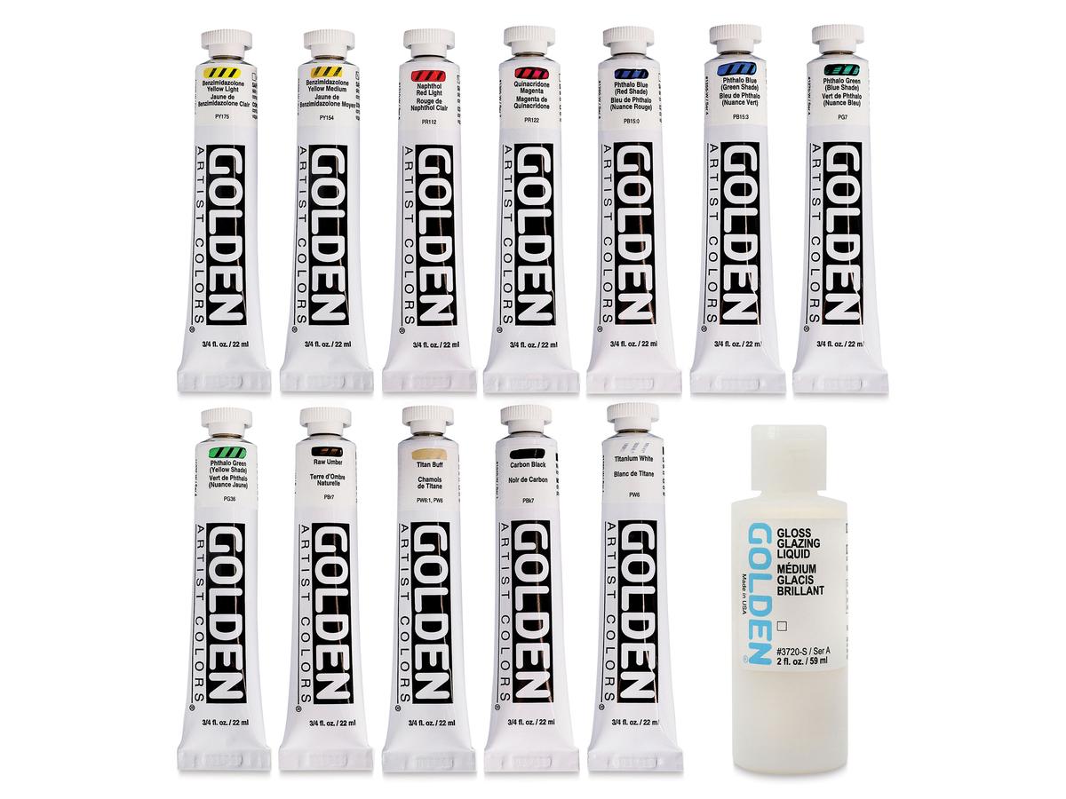GOLDEN ACRYL HEAVY BODY MIXING SET 12X 22ML 1