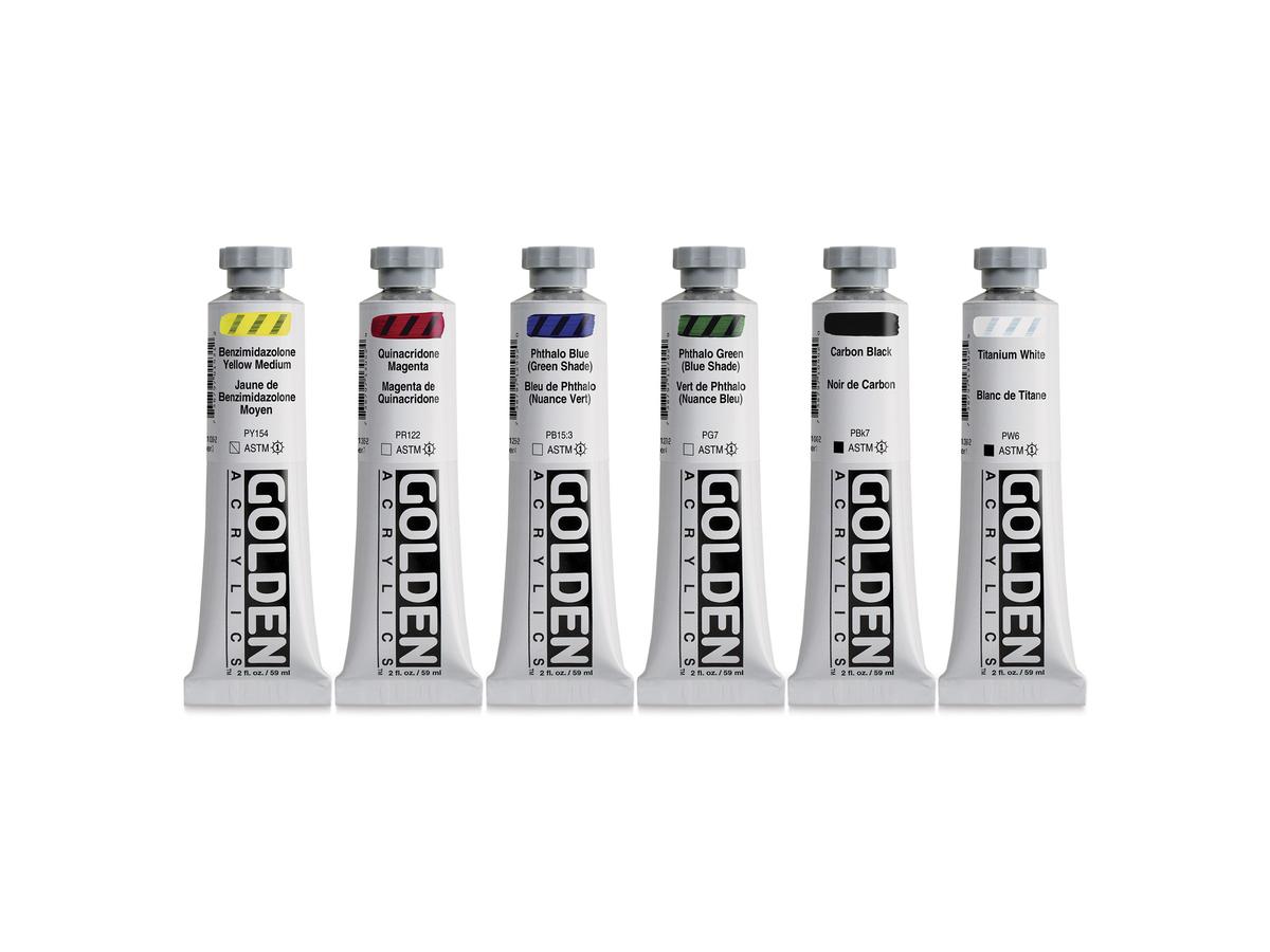 GOLDEN HEAVY BODY ACRYLFARBE ESSENTIALS SET 6 X 59ML 1