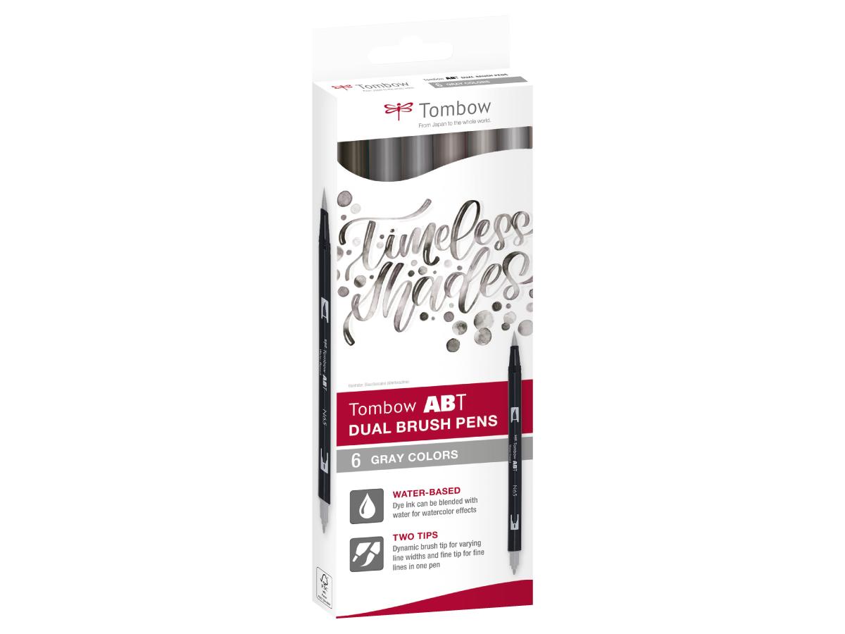 TOMBOW ABT DUAL BRUSH PEN GREY 6ER SET 1