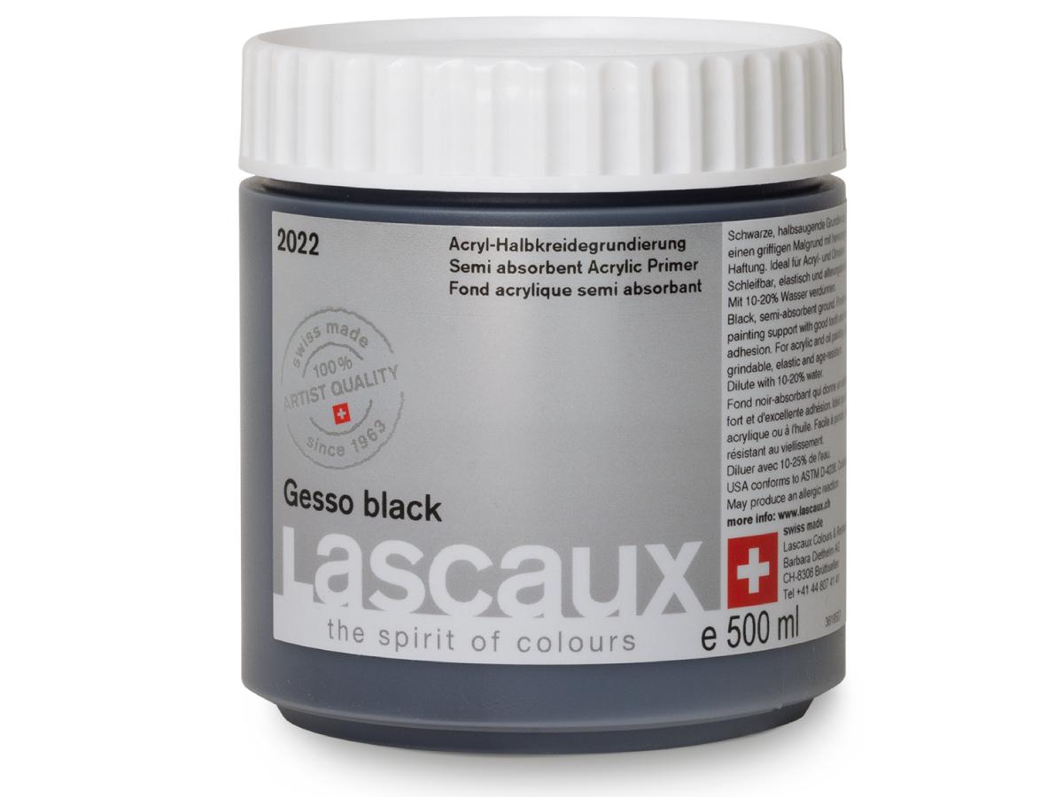 LASCAUX GESSO 2022 SCHWARZ 500ML 1