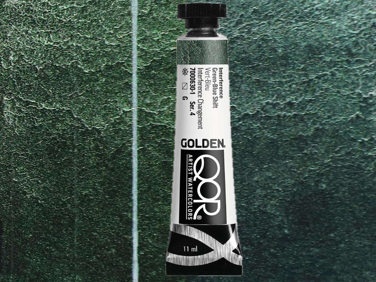 GOLDEN QOR WATERCOLOR 11ML SERIE 4 INTERFERENCE GREEN-BLUE SHIFT 630 1