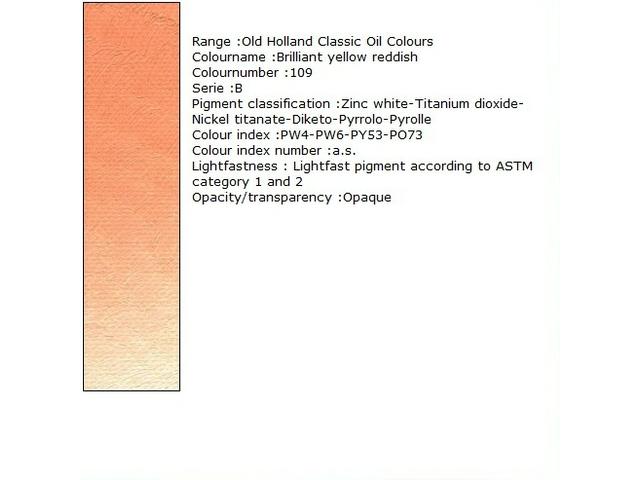 OLD HOLLAND ÖLFARBE B109 40ML BRILLIANT YELLOW REDDIS 1