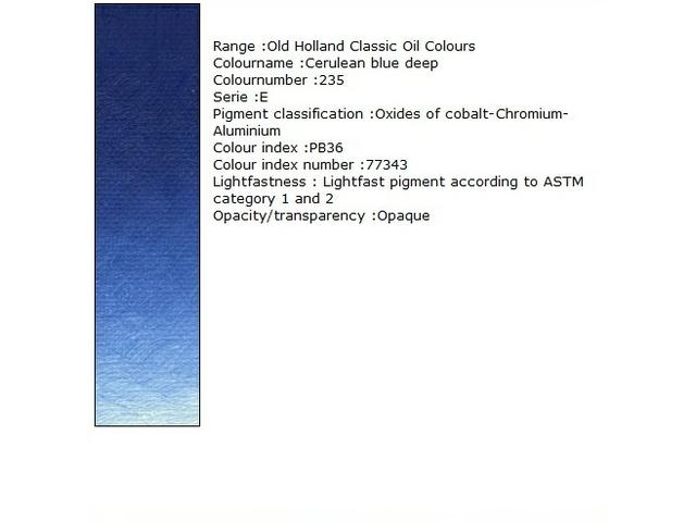 OLD HOLLAND ÖLFARBE E235 40ML CERULEAN BLUE 1