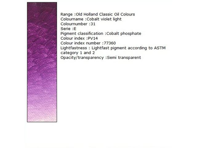 OLD HOLLAND ÖLFARBE E031 40ML COBALT VIOLET LIGHT 1