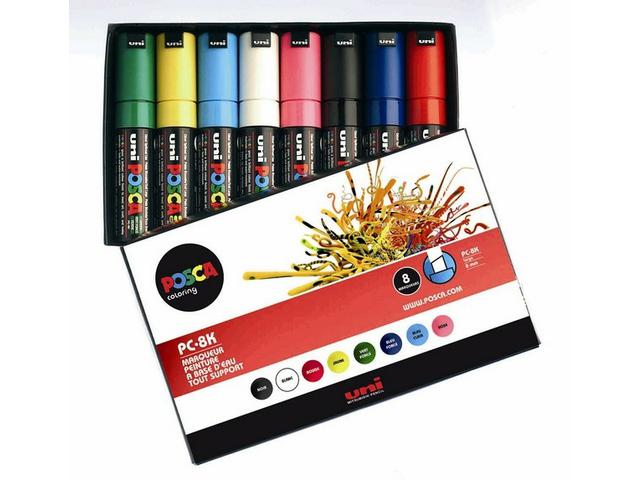UNI POSCA MARKERSET PC8K 8STUKS 1