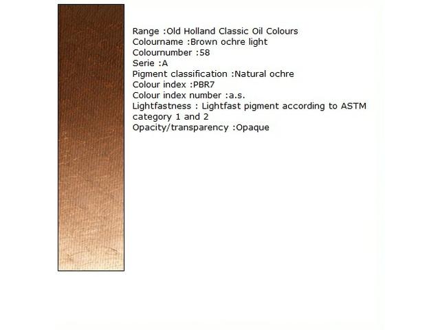 OLD HOLLAND ÖLFARBE A058 40ML BROWN OCHRE LIGHT 1
