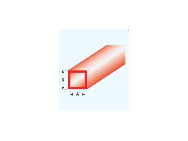 PROFIL VIERKANTROHR GLASKLAR ROT (A=)2,0X3,0MM 33CM  434-53/3 1