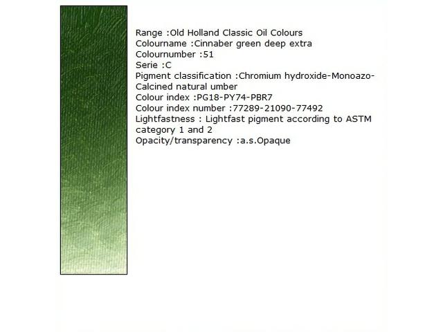 OLD HOLLAND ÖLFARBE C051 40ML CINNABAR GREEN DEEP EXTRA 1