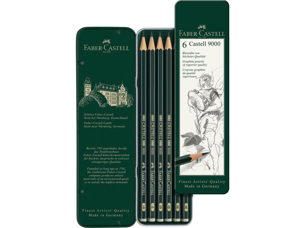 FABER-CASTELL 9000 BLEISTIFTSET PROFESSIONAL 6 STÜCK 1