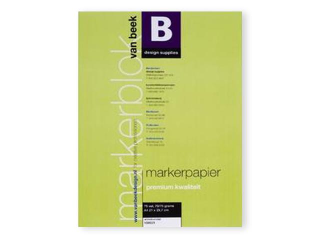 VAN BEEK BLOCK MARKERPAPIER A4 70GRAMM 75BLATT 1