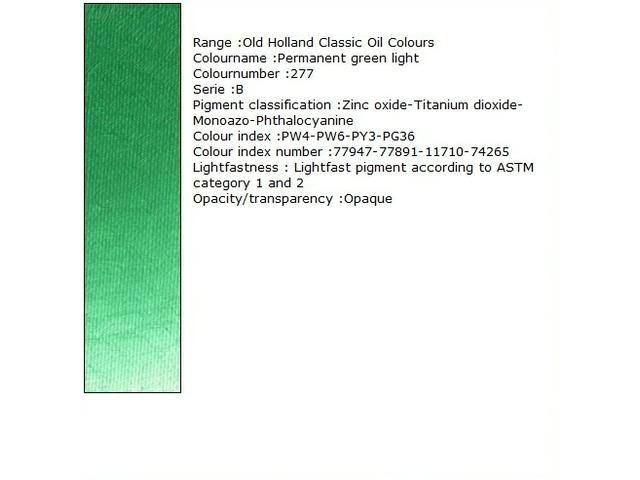 OLD HOLLAND ÖLFARBE B277 125ML PERMANENT GREEN LIGHT 1
