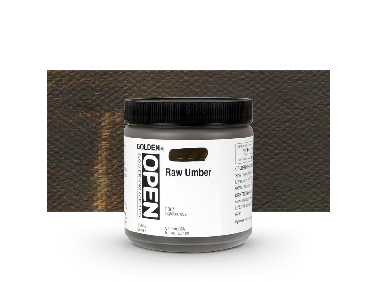 GOLDEN OPEN ACRYLIC 237ML 7350 S1 OPEN RAW UMBER 1