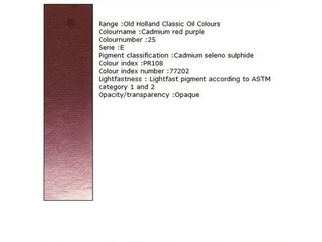 OLD HOLLAND ÖLFARBE E025 40ML CADMIUM RED PURPLE 1