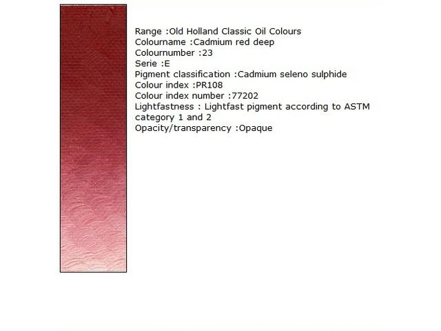 OLD HOLLAND ÖLFARBE E023 40ML CADMIUM RED DEEP 1