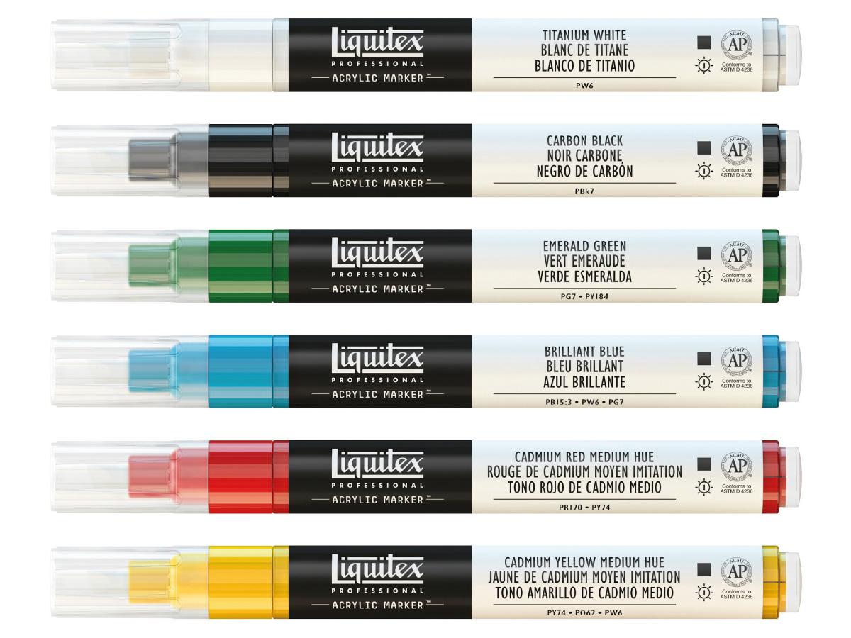 LIQUITEX ACRYLMARKER SET FINE 6 STÜCK 1