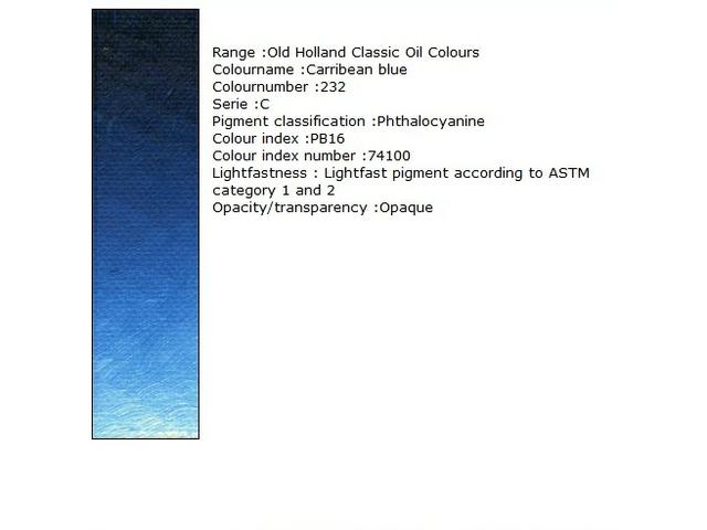 OLD HOLLAND ÖLFARBE C232 125ML CARIBBEAN BLUE 1