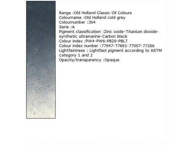 OLD HOLLAND ÖLFARBE A364 40ML OLD HOLLAND COLD GREY 1