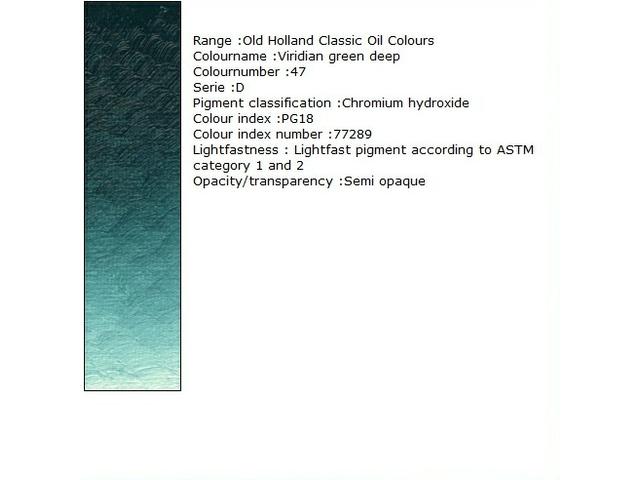 OLD HOLLAND ÖLFARBE D047 125ML VIRIDIAN GREEN DEEP 1