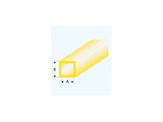 PROFIL VIERKANTROHR GLASKLAR GELB (A=)5,0X6,0MM 33CM 432-59/3 1