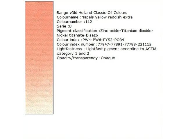 OLD HOLLAND ÖLFARBE B112 40ML NAPLES YELLOW REDDISH EXTRA 1