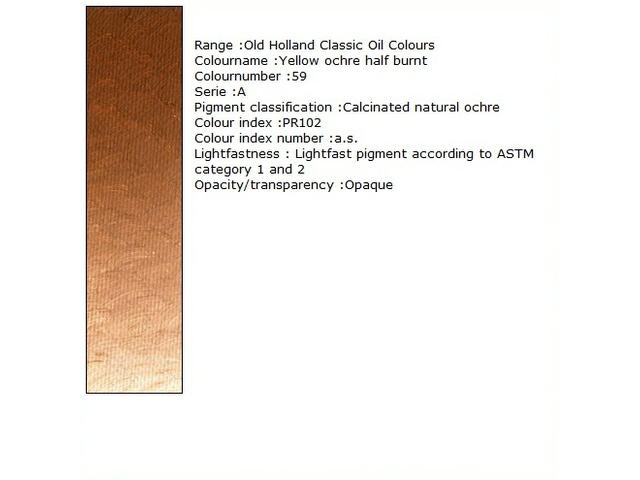 OLD HOLLAND ÖLFARBE A059 40ML YELLOW OCHRE HALF BURNT 1
