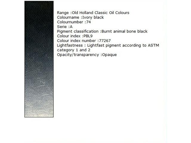 OLD HOLLAND ÖLFARBE A074 40ML IVORY BLACK EXTRA 1