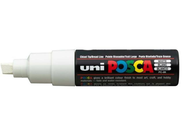 UNI POSCA PC8BL WEISS BREIT 1
