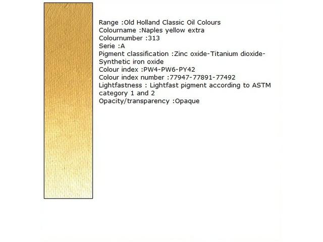 OLD HOLLAND ÖLFARBE A313 40ML NAPLES YELLOW EXTRA 1