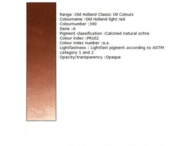 OLD HOLLAND ÖLFARBE A340 40ML OLD HOLLAND LIGHT RED 1