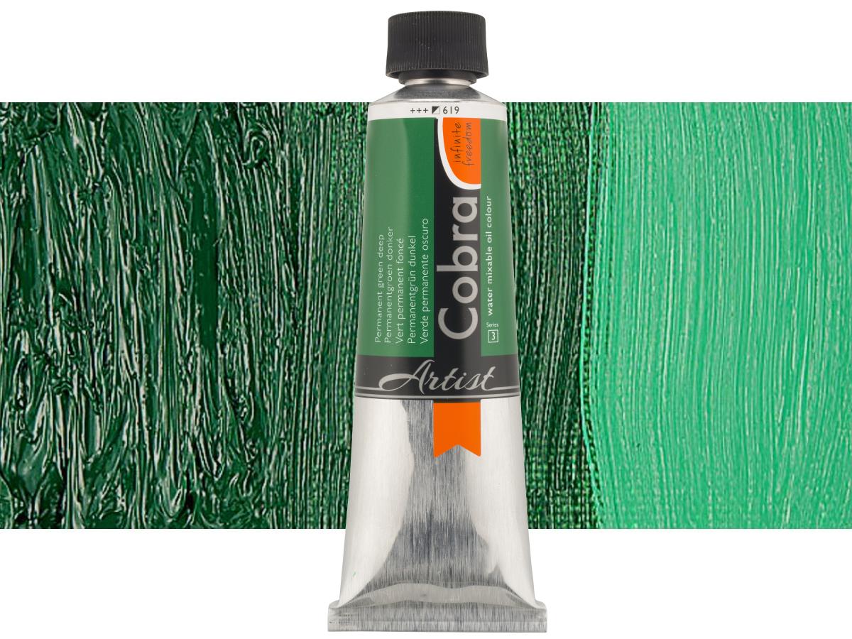 COBRA ARTIST WASSERVERMALBARE ÖLFARBE 150ML 619 PERMANENTGRÜN DUNKEL 1