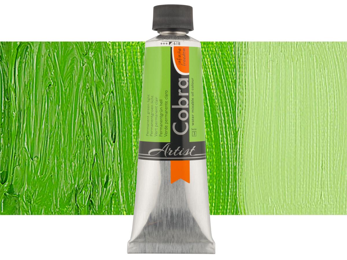 COBRA ARTIST WASSERVERMALBARE ÖLFARBE 150ML 618 PERMANENTGRÜN HELL 1