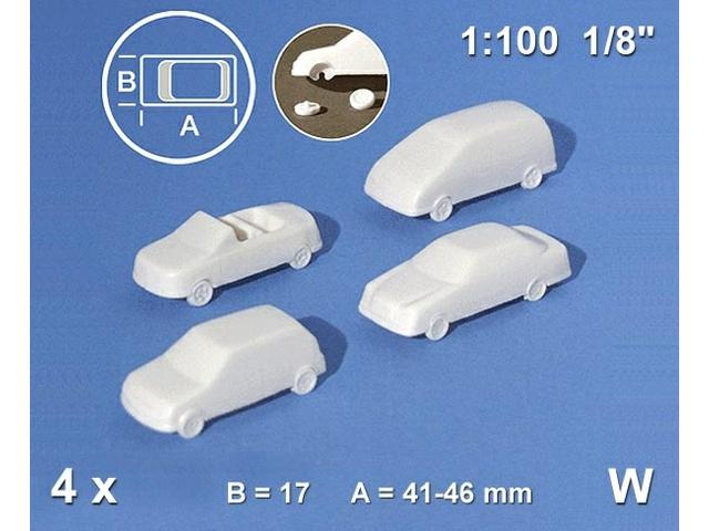 1:100 AUTOS, 4 TYPEN (4 PCS)
 1