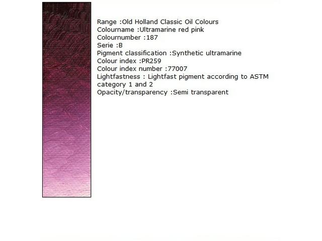 OLD HOLLAND ÖLFARBE B187 40ML ULTRAMARINE RED PINK 1