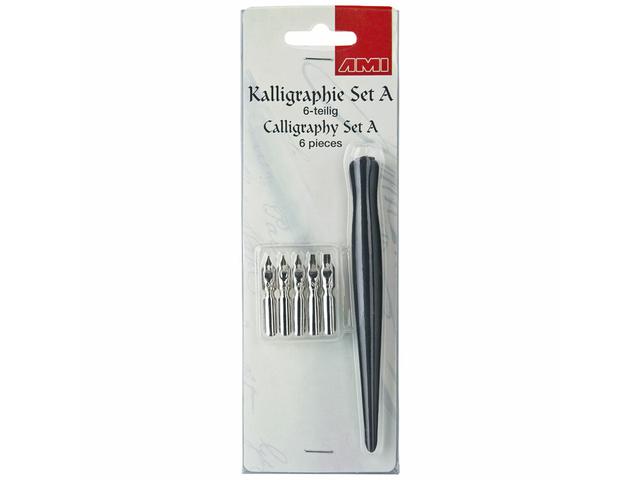 CALLIGRAFIESET A  6-DELIG RECHTE PUNT 1
