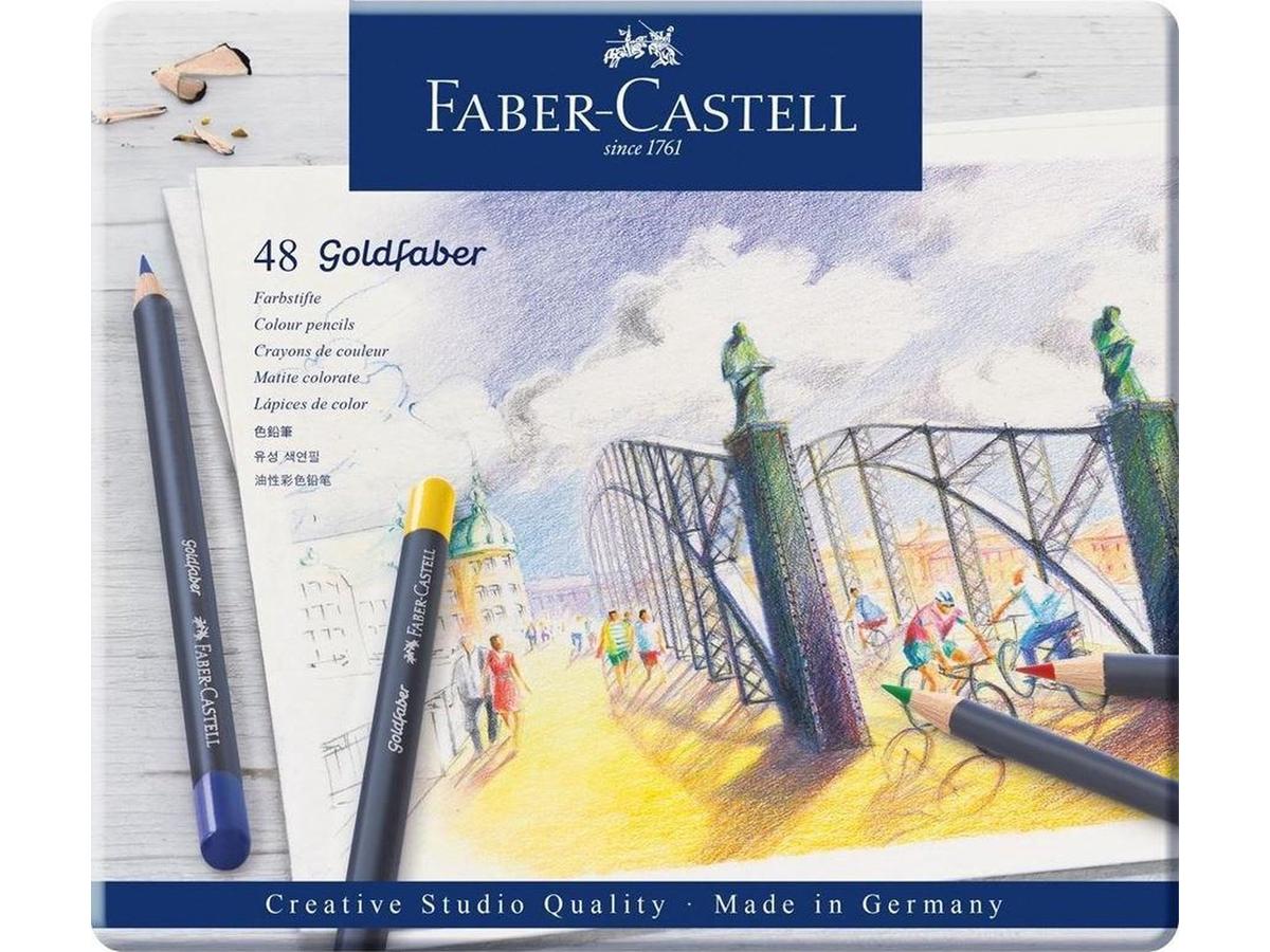 FABER CASTELL GOLDFABER FARBSTIFTE 48ER SET METALLETUI FC-114748 1