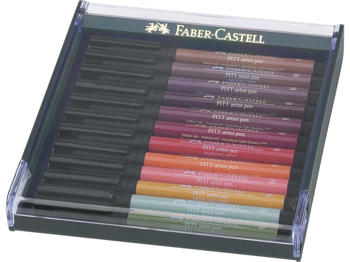 FABER-CASTELL PITT ARTIST BRUSH PEN SET EARTH TONES 12ST 1